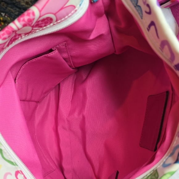 Coach Pink and Purple Floral Shoulder Bag - Picture 9 of 9